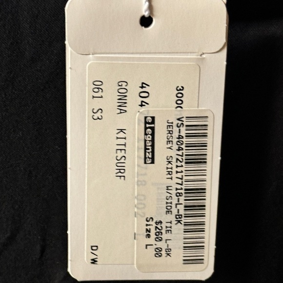 Versace Sport Jersey Skirt w/side Tie Women’s Size Large Black Gonna Kitesurf - Picture 4 of 7